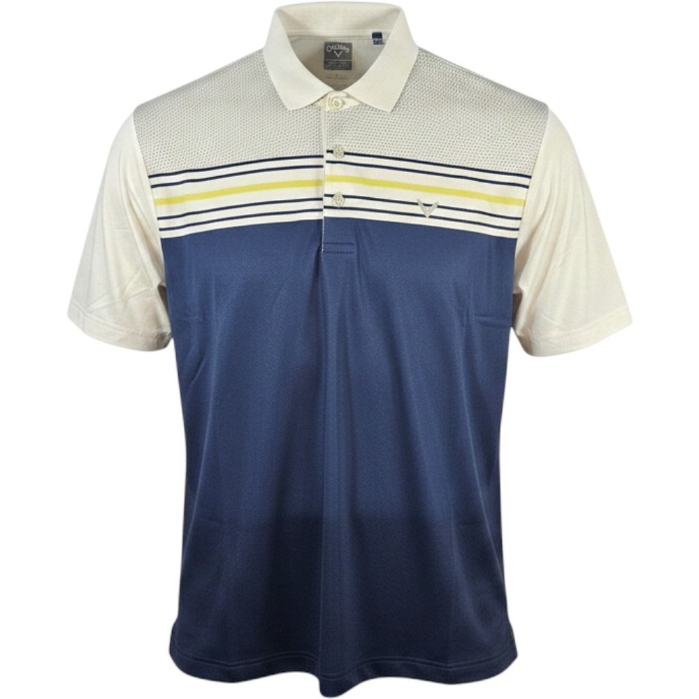 Callaway Opti Dri Golf Polo Shirt Mens L Navy White Performance Colorblock